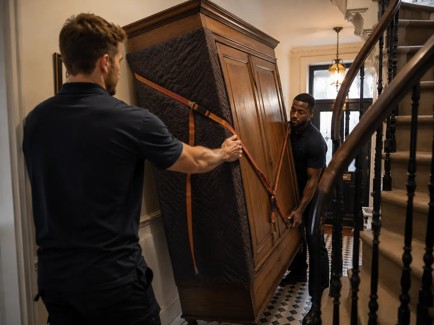 A large item wrapped and protected for a specialist London move